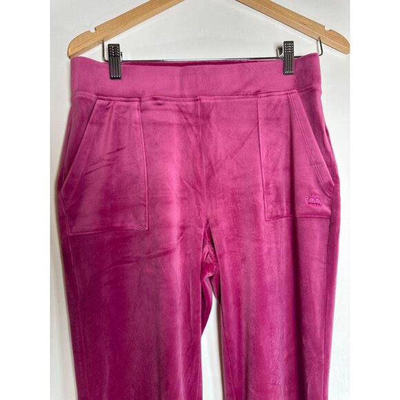 Juicy by Juicy Couture Mid Rise Straight Track Pant-Juniors, Small, Fuchsia, NEW - Picture 5 of 8